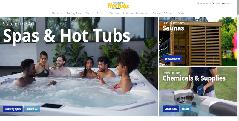 Open Minnesota Hot Tubs' Website